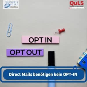Direct Mails per Post benötigen kein OPT-IN